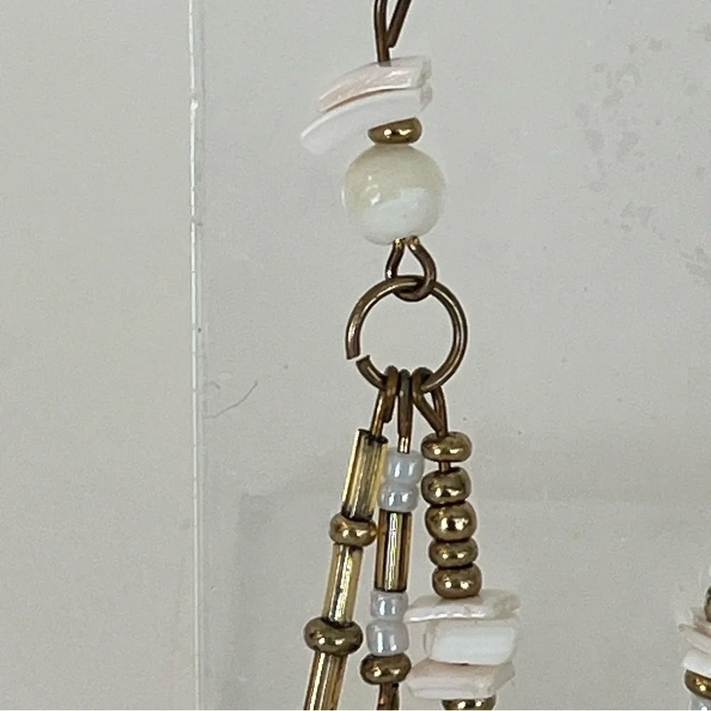 Gold Tone Leaf Dangle Earrings